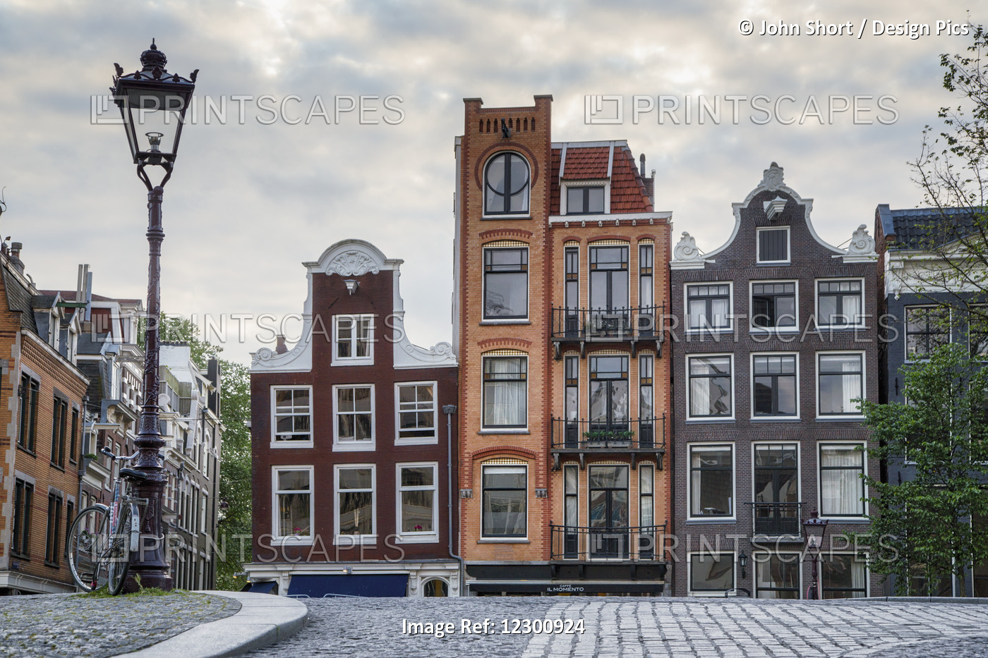 Unique Residential Buildings And A Lamp Post; Amsterdam, Netherlands