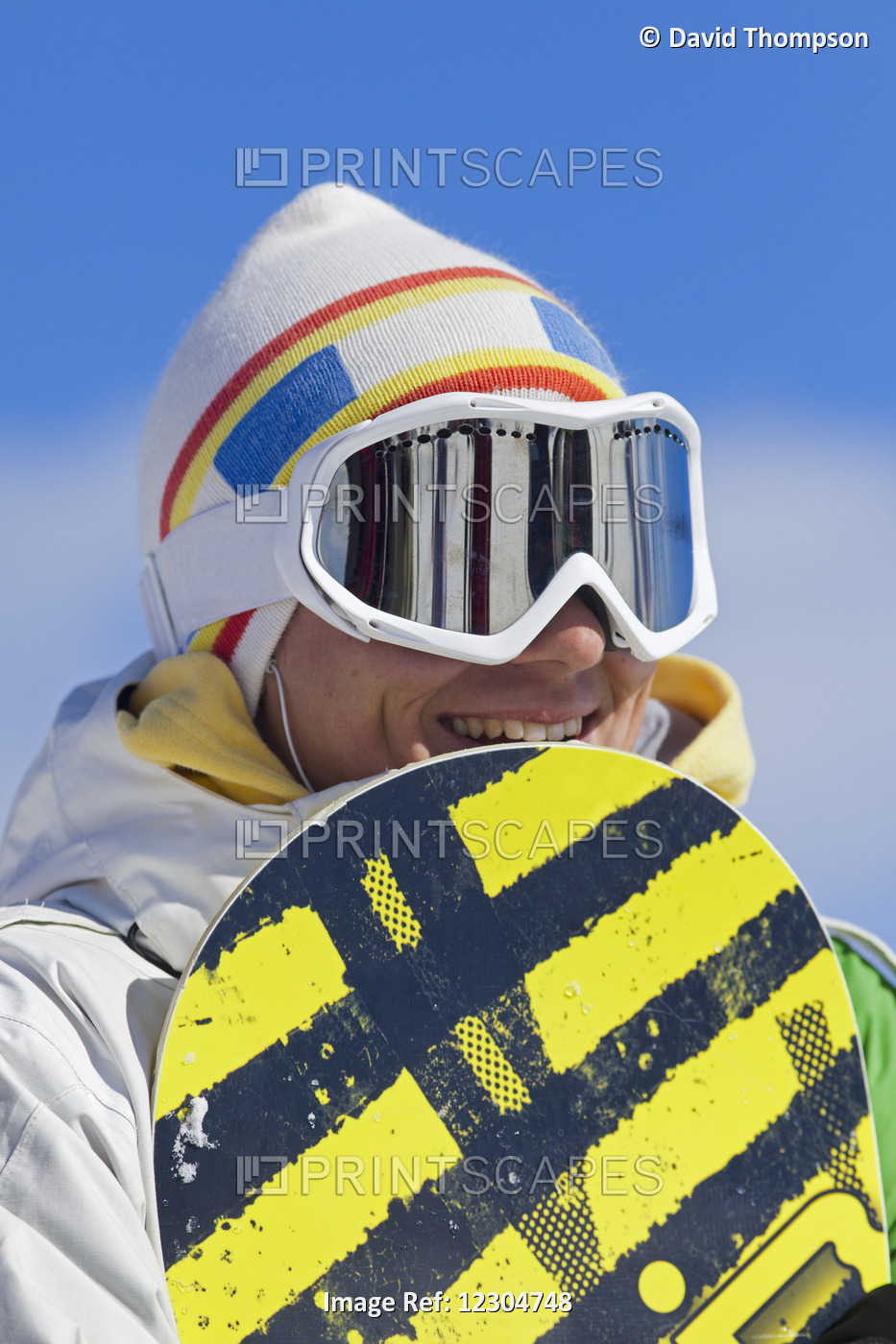 Snowboarder In Goggles; Whistler, British Columbia, Canada
