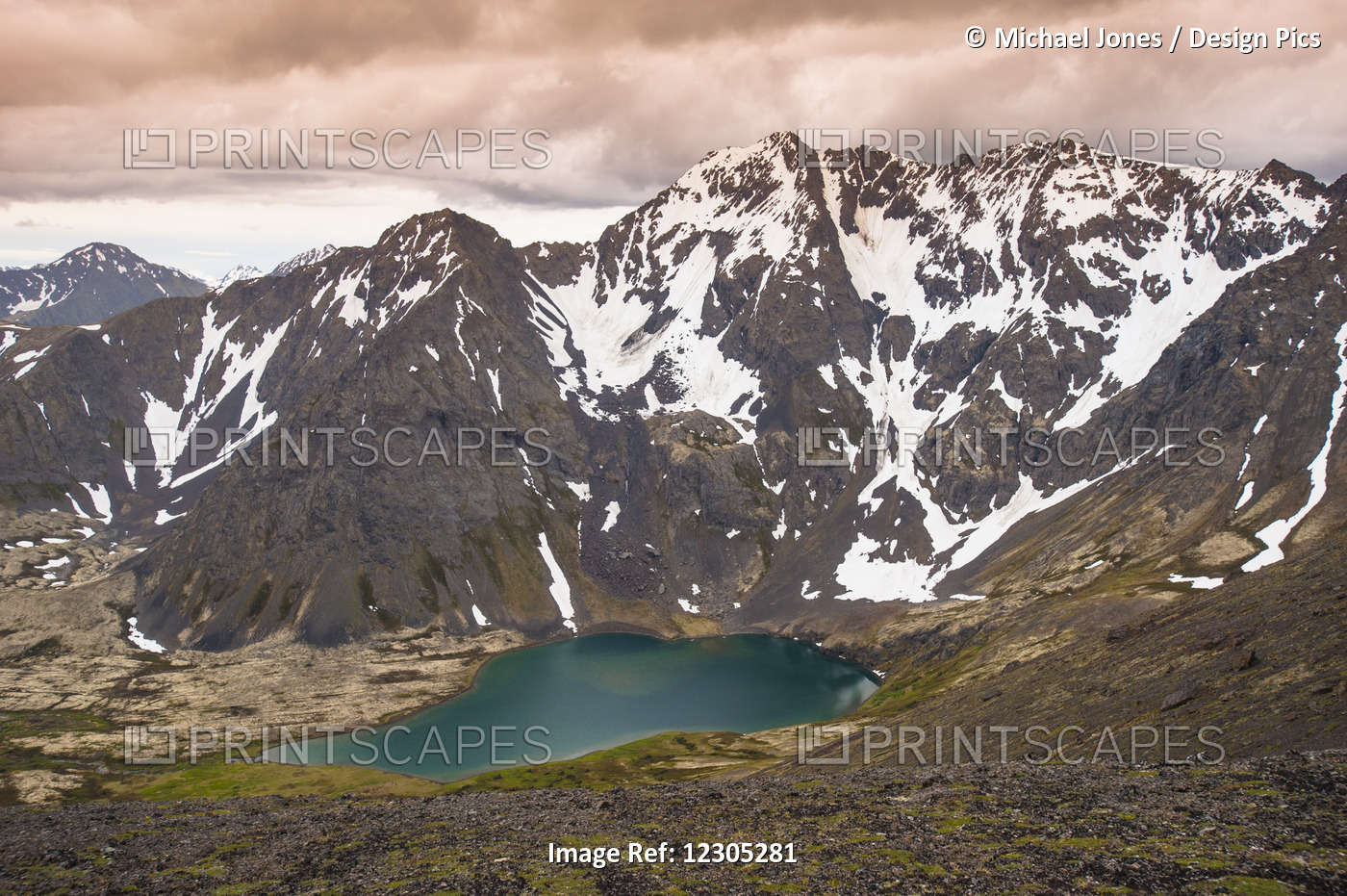 Scenic View Of Skip Lake And Valley From Ship Pass In The Chugach State Park ...