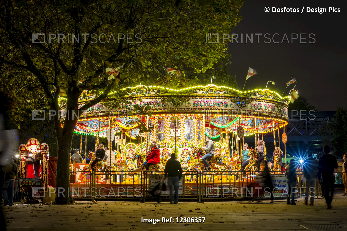 Traditional Carousel In Southbank; London, England
