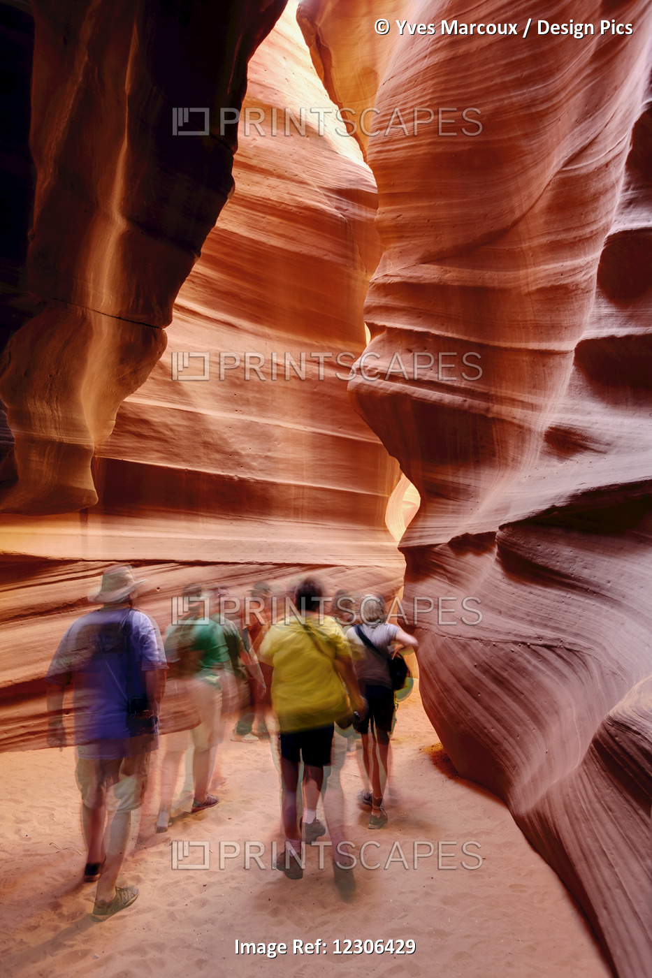 Tourists At Upper Antelope Canyon, Near Page; Arizona, United States Of America