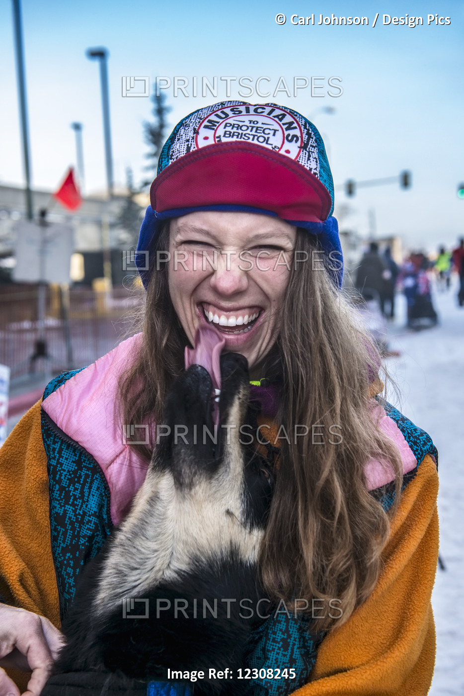 Monica Zappa Gets Kisses From One Of Her Sled Dogs Before The Ceremonial Start ...
