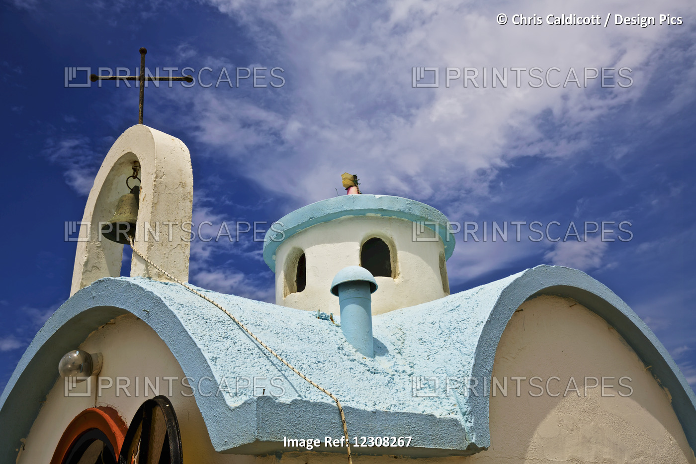 Pretty Small Traditional Greek Orthodox Chapel On The Seafront