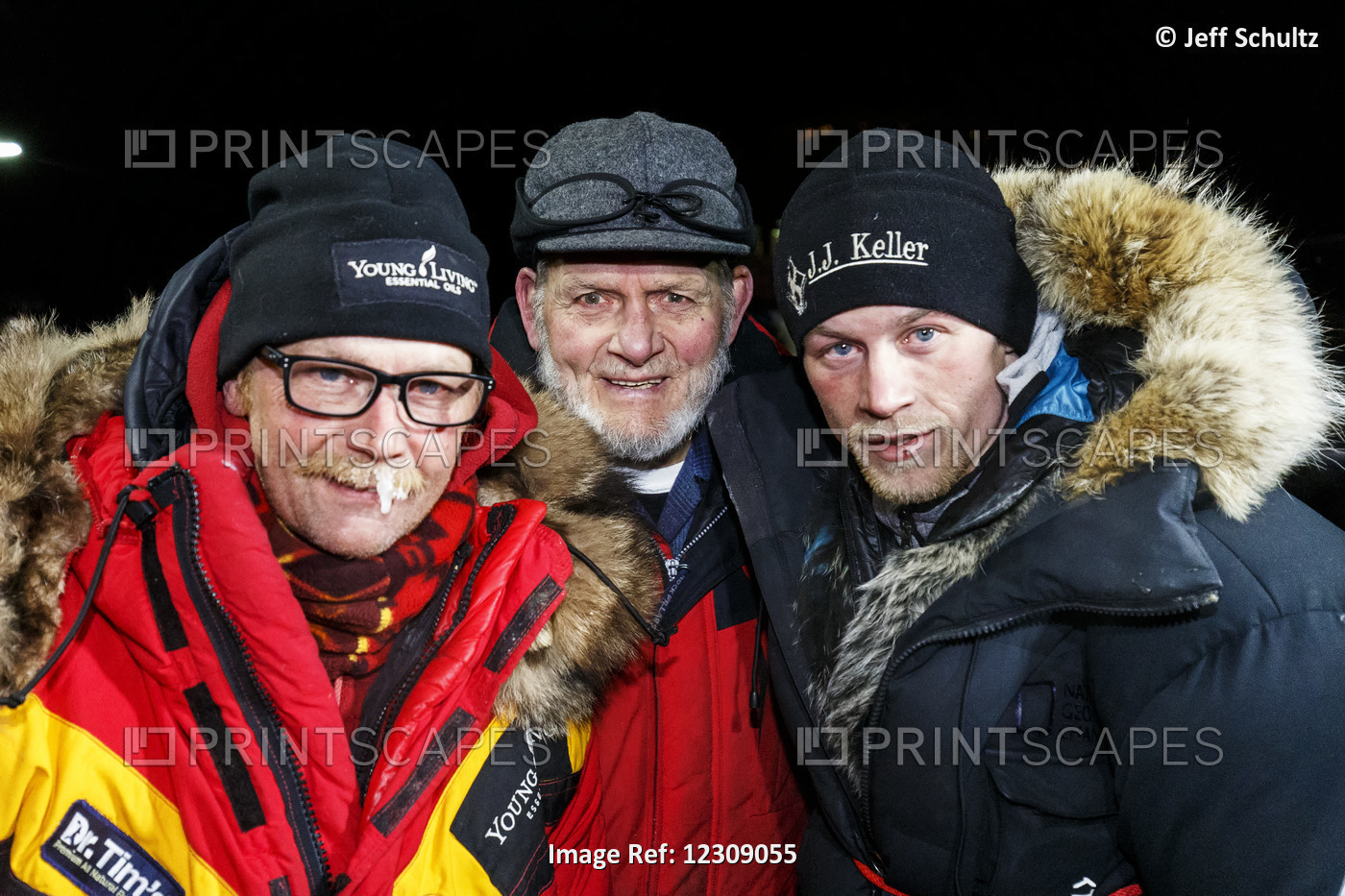 Mitch Seavey (Left) After Arriving In Second Place Poses At The Finish Line In ...