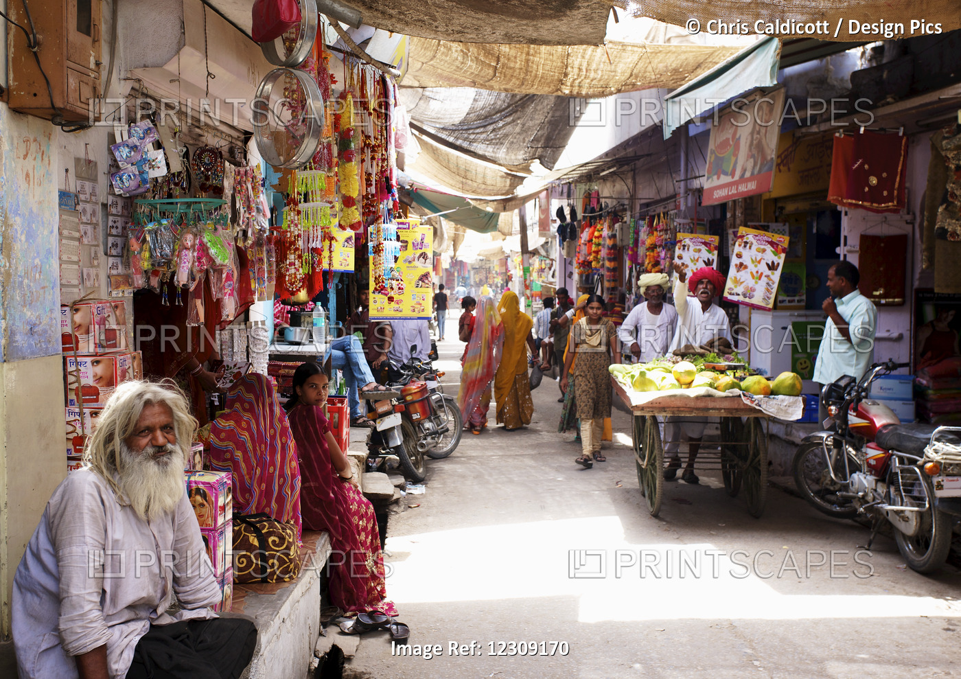 Locals Shopping In Rural Rajasthani Village Bazaar