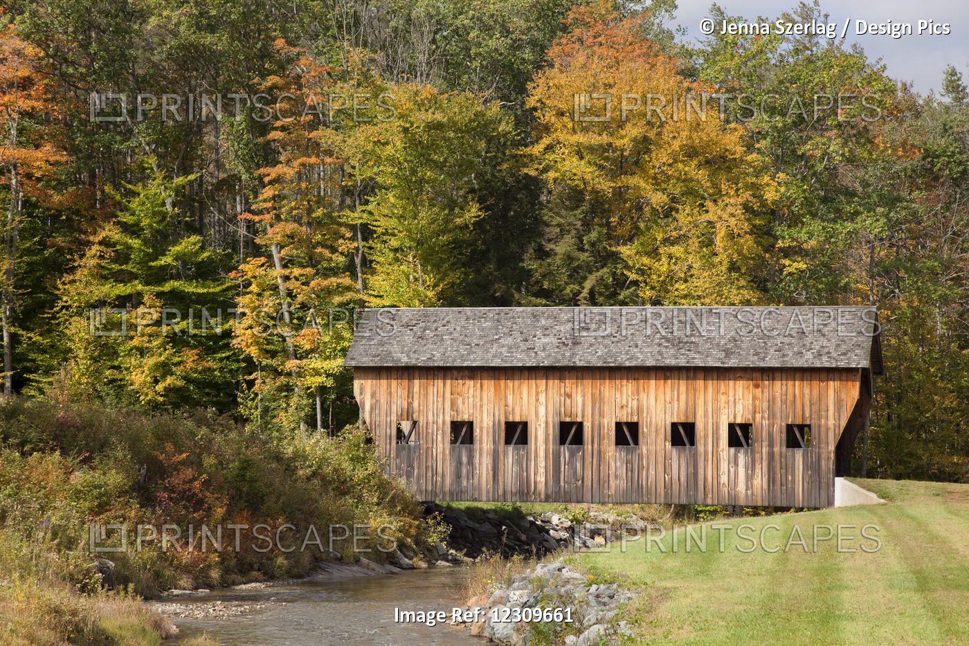 Covered Bridge In Vermont During Autumn; Hammondsville, Vermont, United States ...