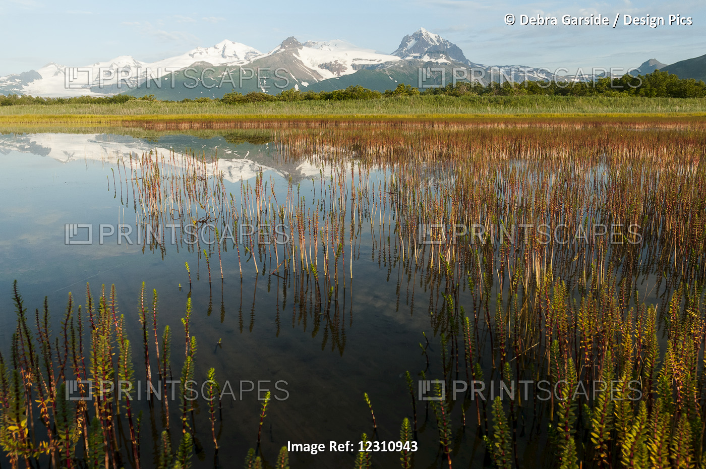 Alaska Landscape With Mountains Reflected In The Tranquil Water, Katmai ...
