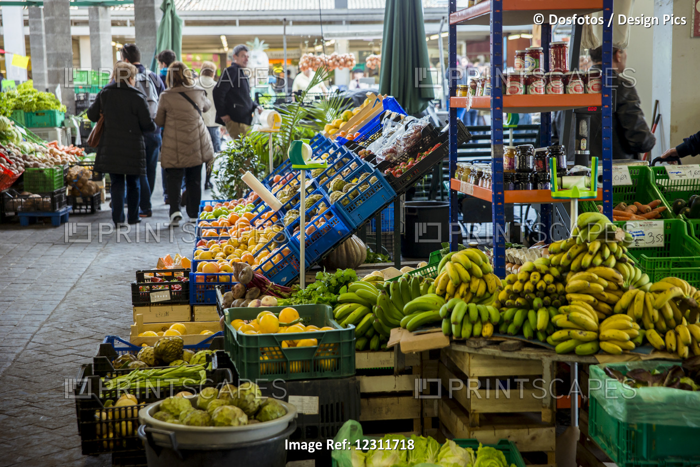 Fruits For Sale At Mercado Da Graca; Ponta Delgada, Sao Miguel, Azores, Portugal