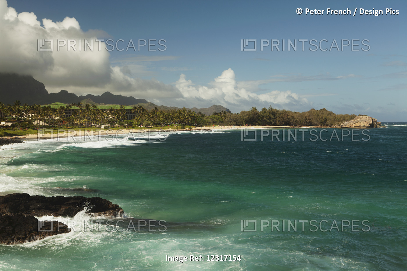 Keoniloa Beach And Bay, Also Known As Ship Wreck Beach; Poipu, Kauai, Hawaii, ...