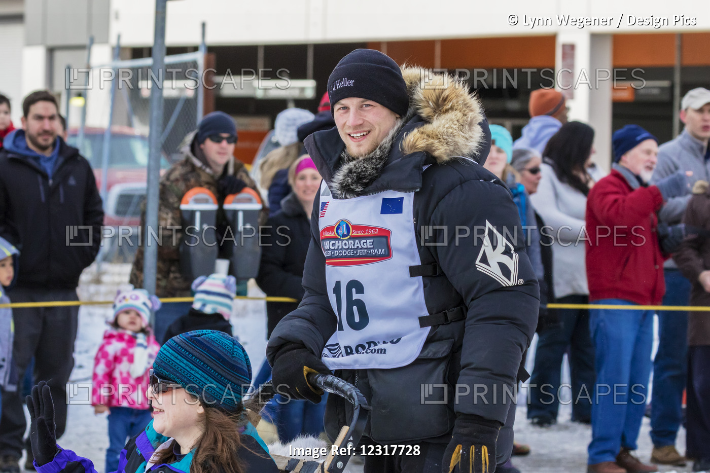 View Of Dallas Seavey At The Cermonial Start Of The 2016 Iditarod Dog Sled Race ...