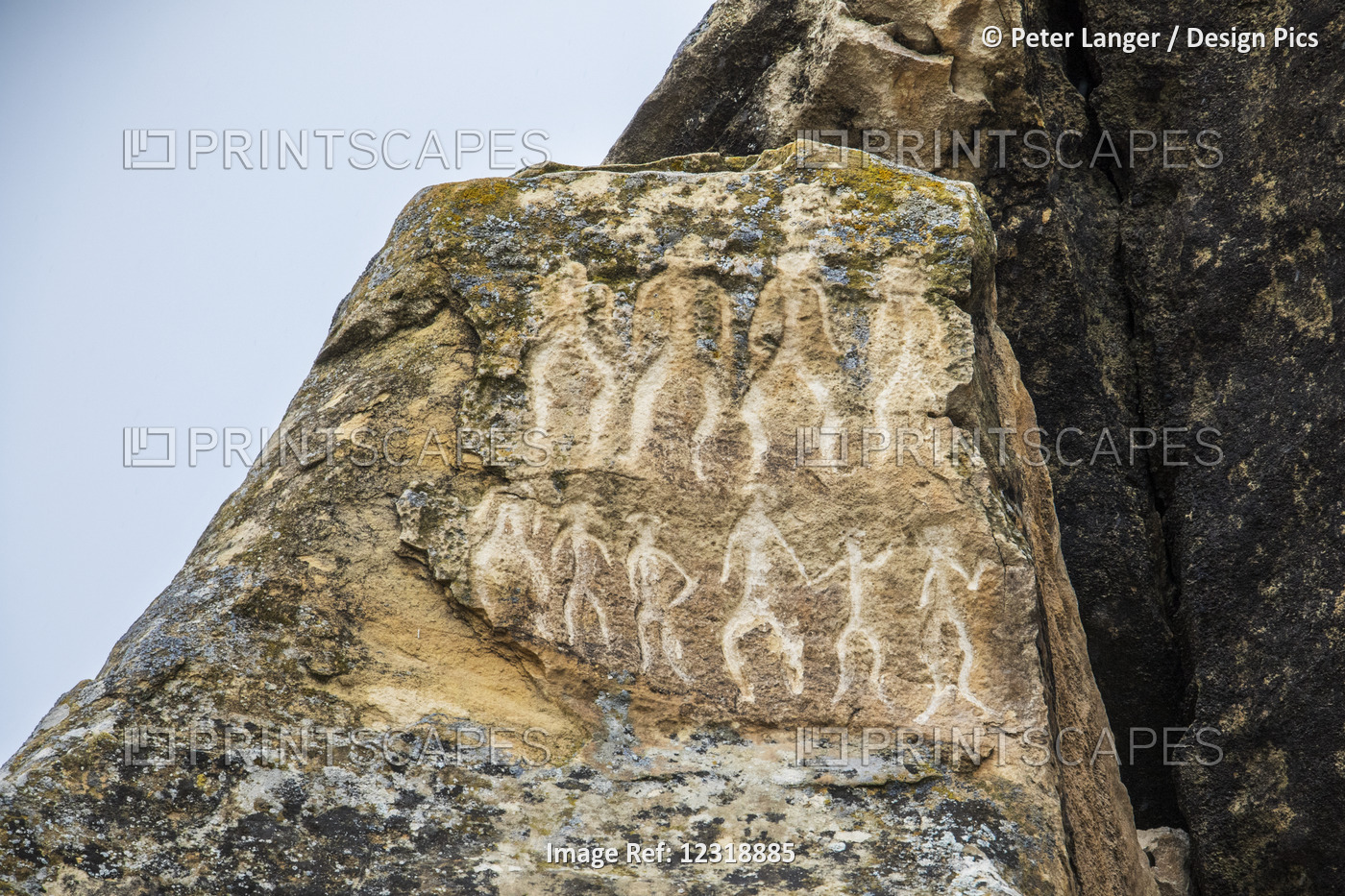 Petroglyphs Depicting Human Figures Dancing (Stone No. 67 Y), Beyukdesh ...