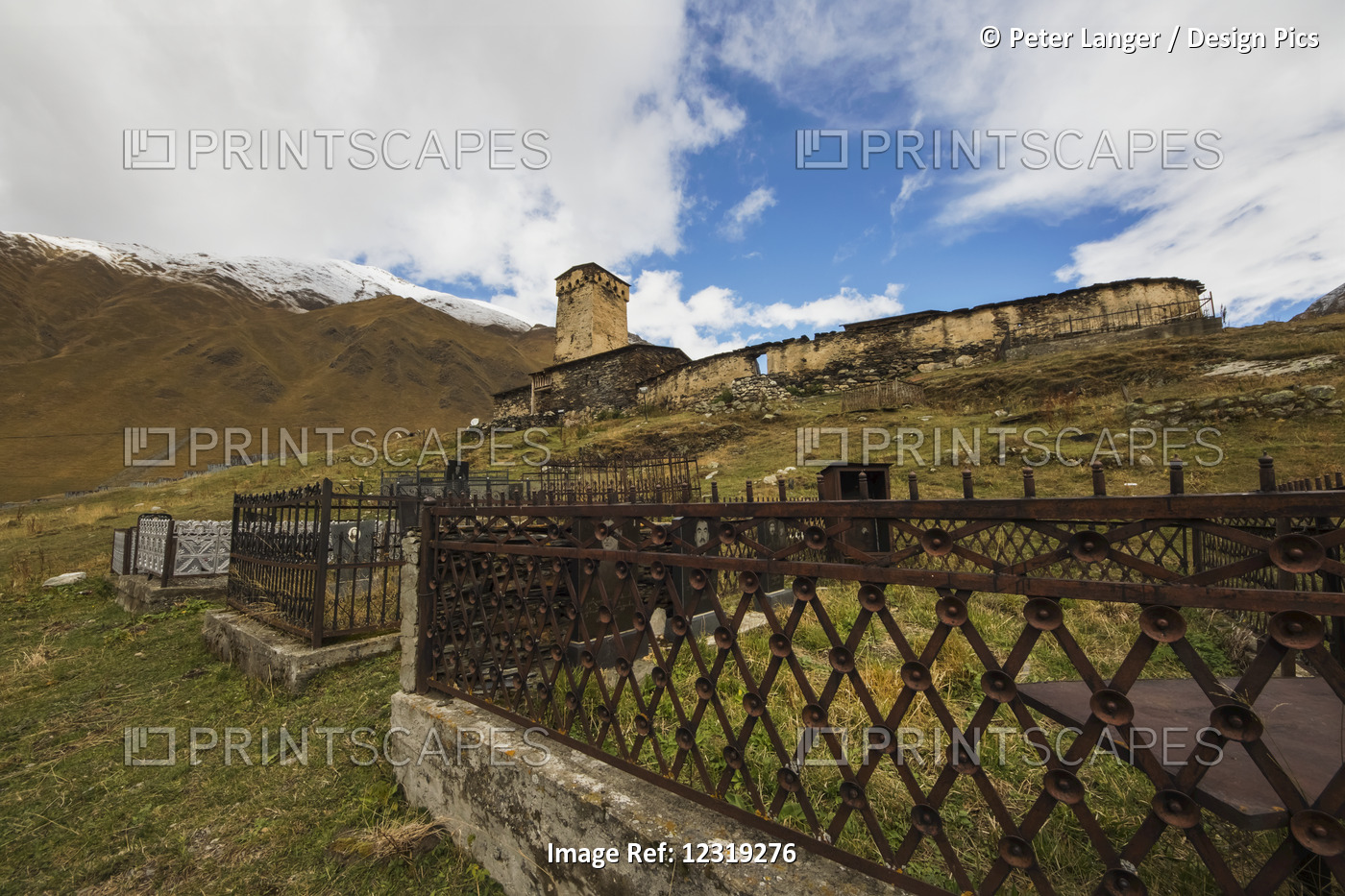 Cemetery Of The Lamaria Church, Set Against The Backdrop Of The Greater ...