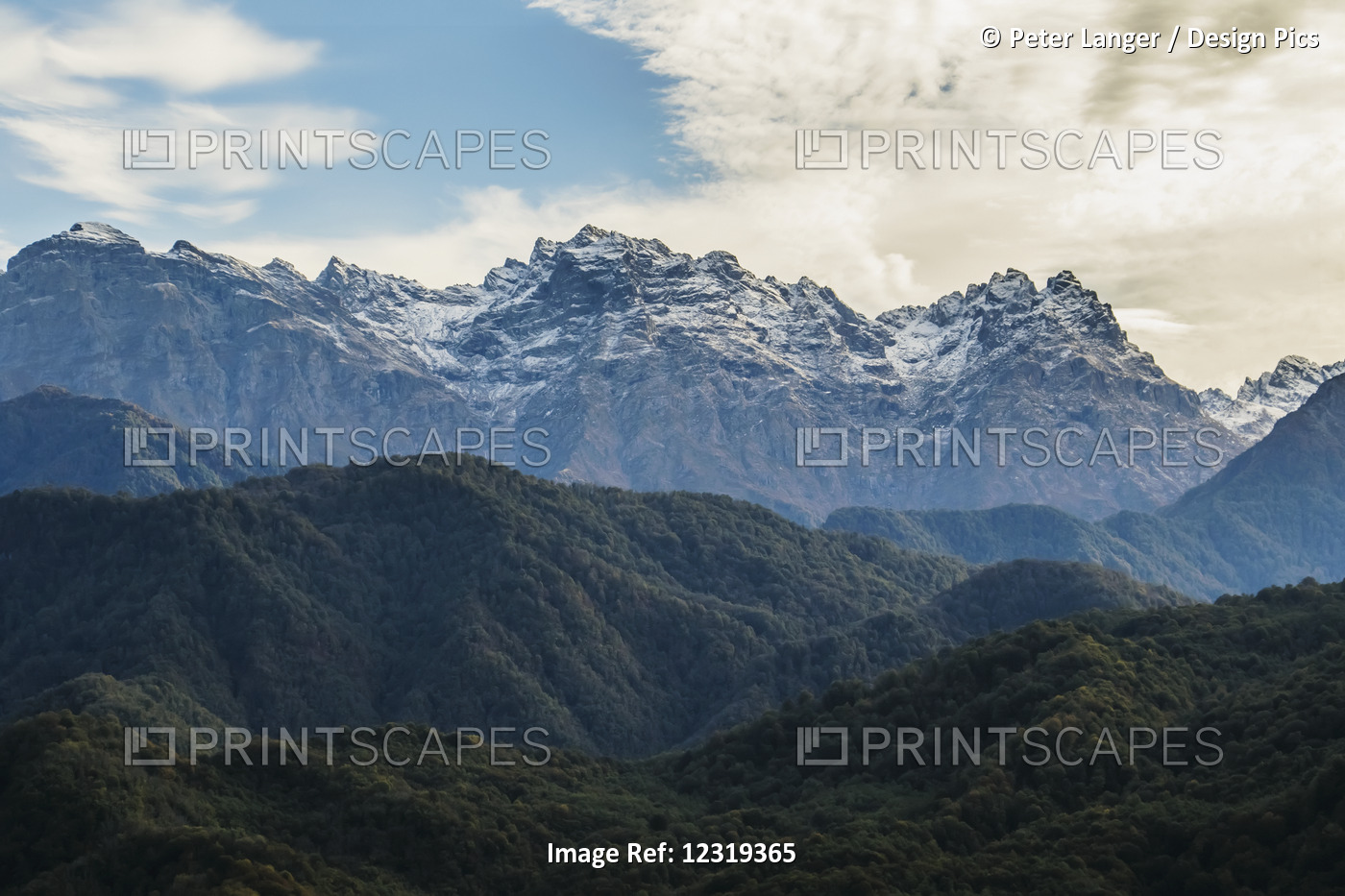 Panoramic View Of The Greater Caucasus Mountains, As Seen From The Road Between ...