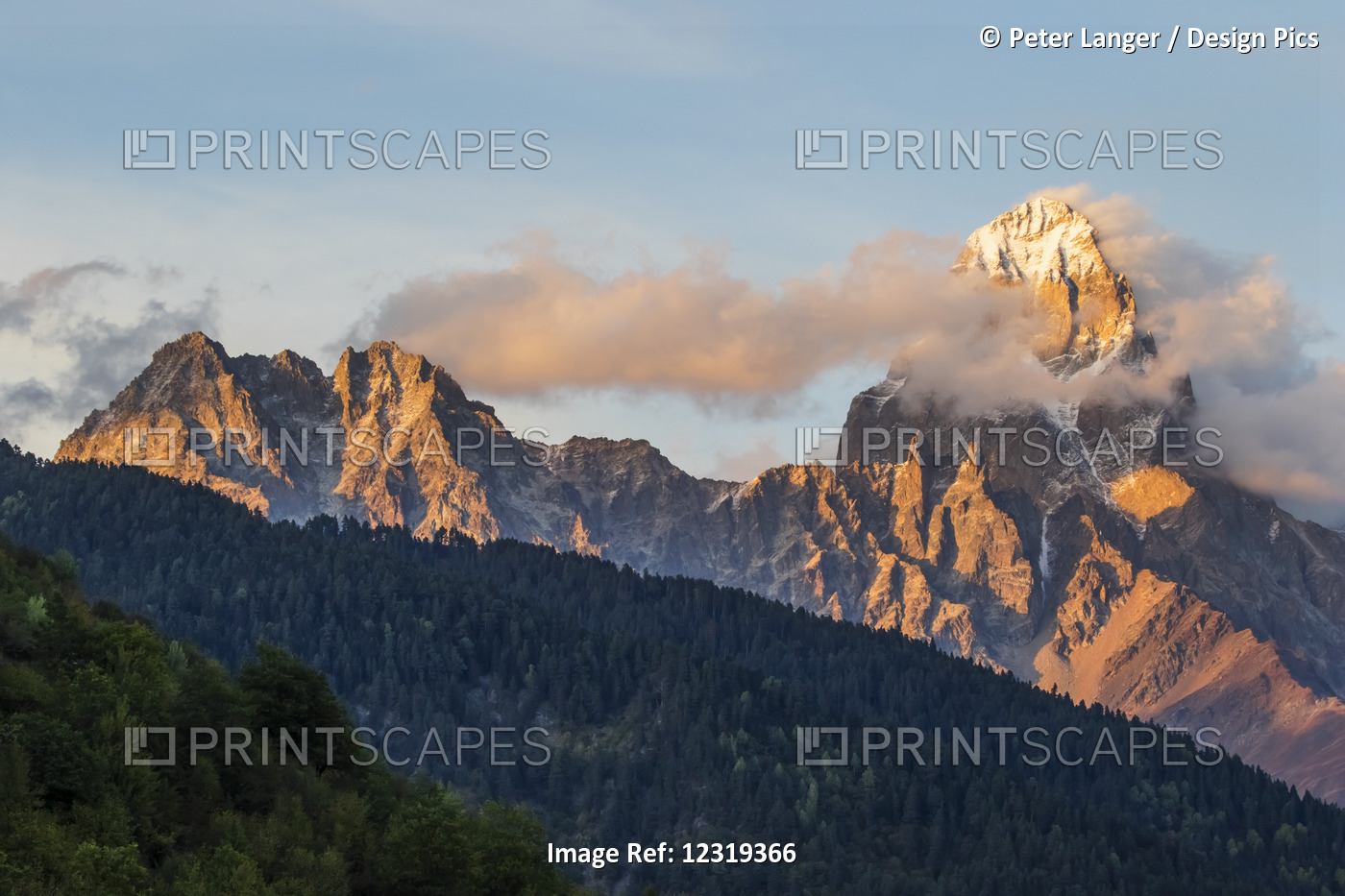 Mount Ushba, Caucasus Mountains, Zemo Svaneti National Park; Samegrelo-Zemo ...