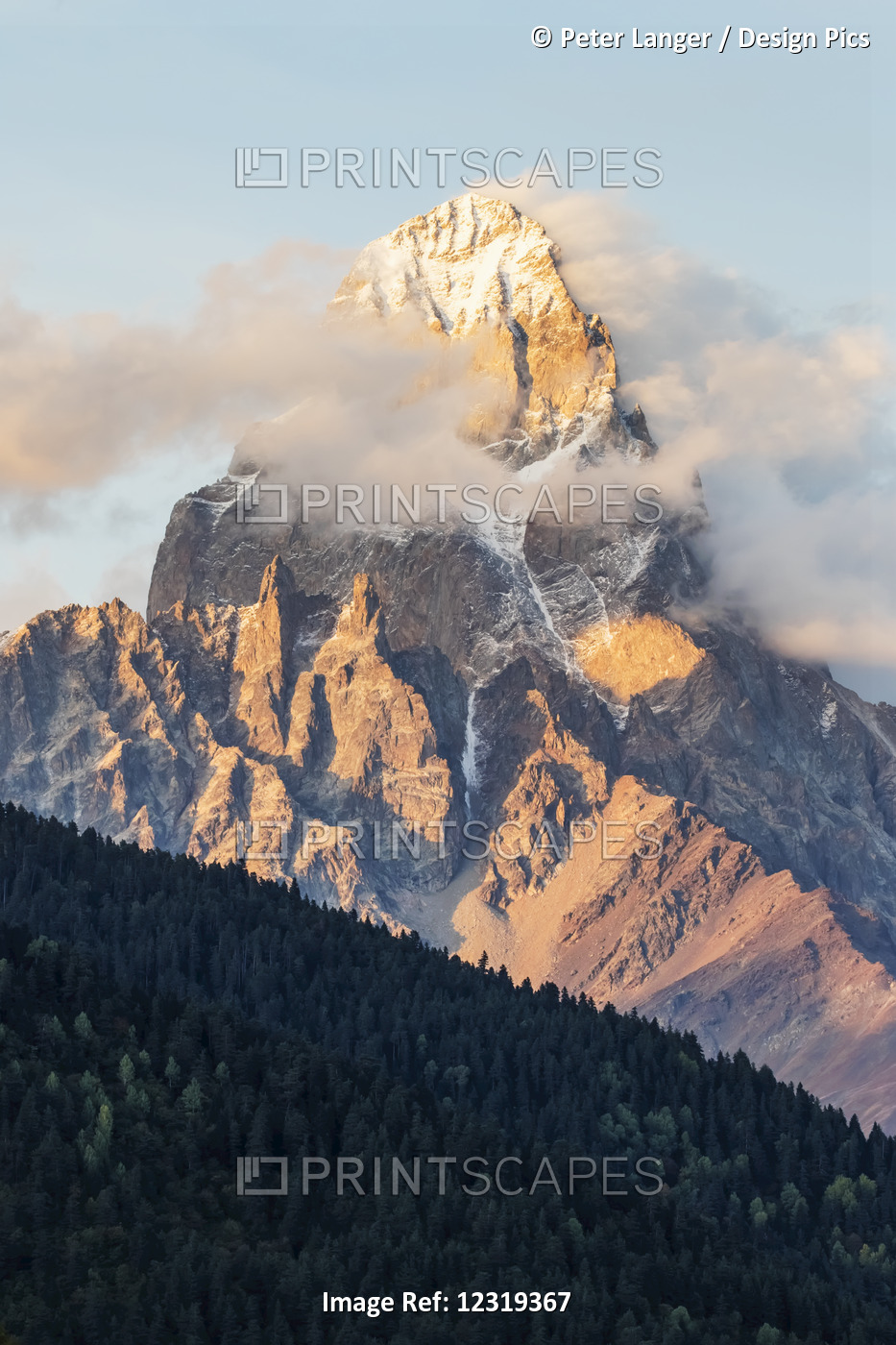 Mount Ushba, Caucasus Mountains, Zemo Svaneti National Park; Samegrelo-Zemo ...