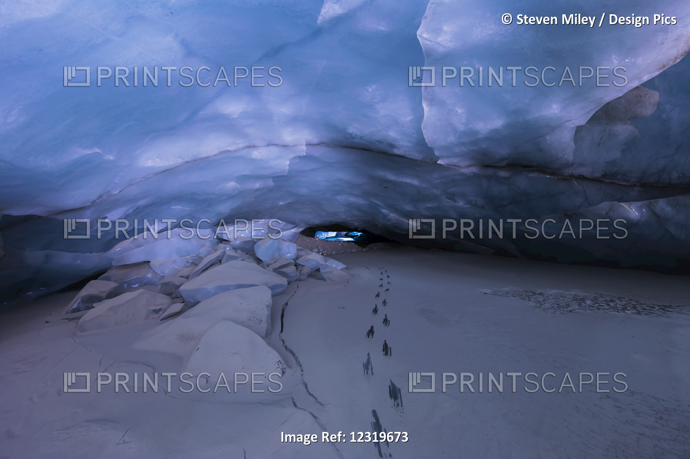 Footsteps Reveal Solid Ice Beneath A Thin Layer Of Glacial Silt In This Tunnel ...