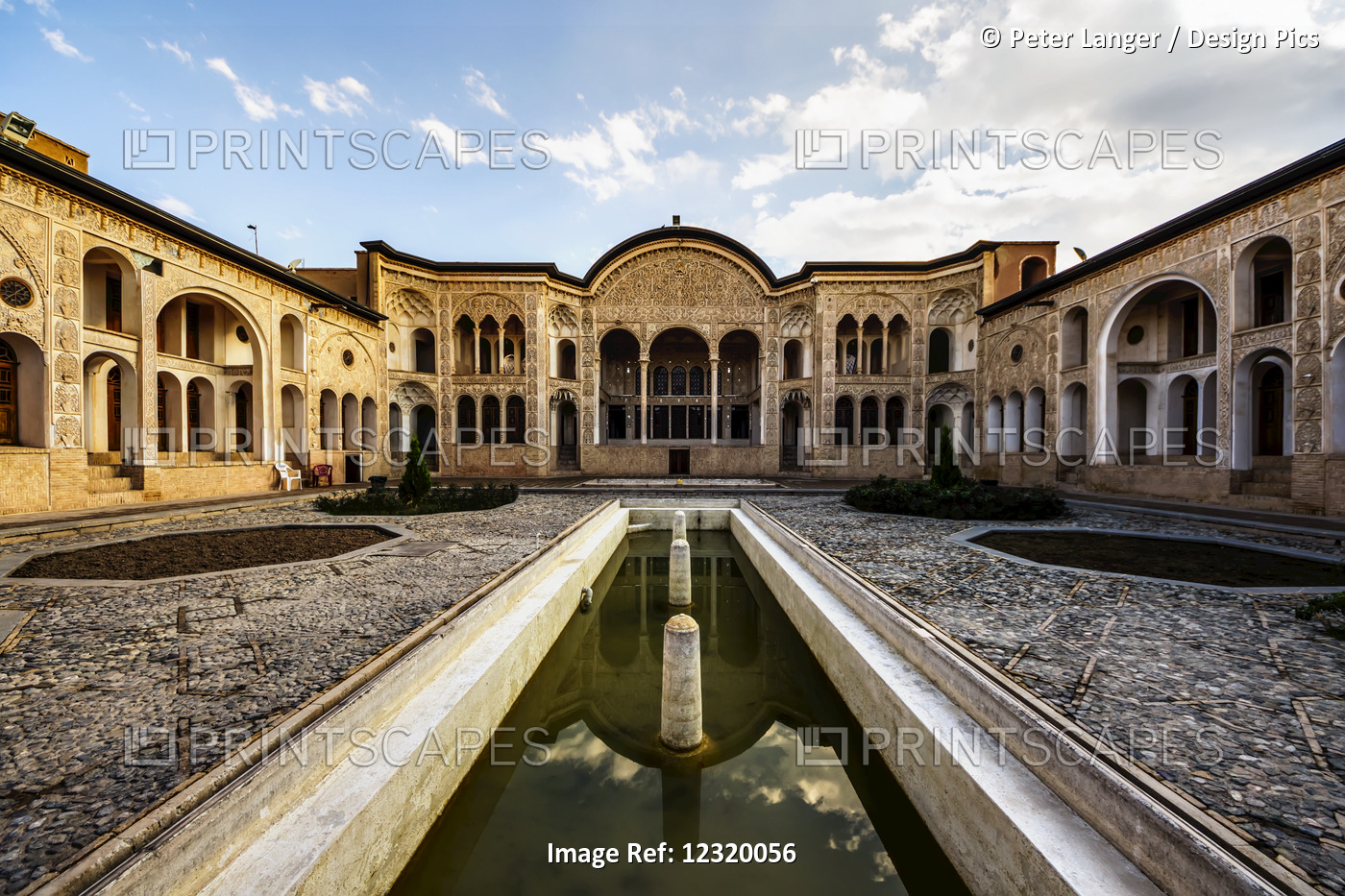 Inner Courtyard Of The Tabatabaei Historical House; Kashan, Esfahan Province, ...
