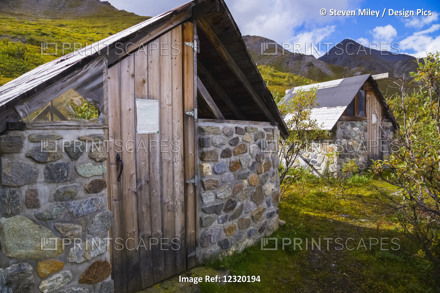 Deteriorating Hunting Cabins In A Remote Area Of The Alaska Range Near The ...