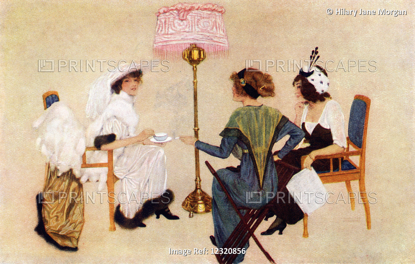 Five 'o' Clock Tea In Paris. Colour Illustration From The Book France By Gordon ...