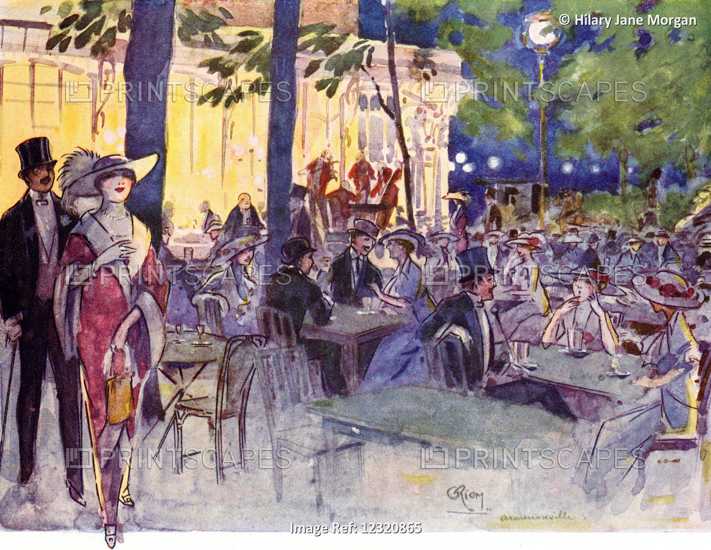 In The Cafe Armenonville, Bois De Boulogne, Paris, France. Colour Illustration ...