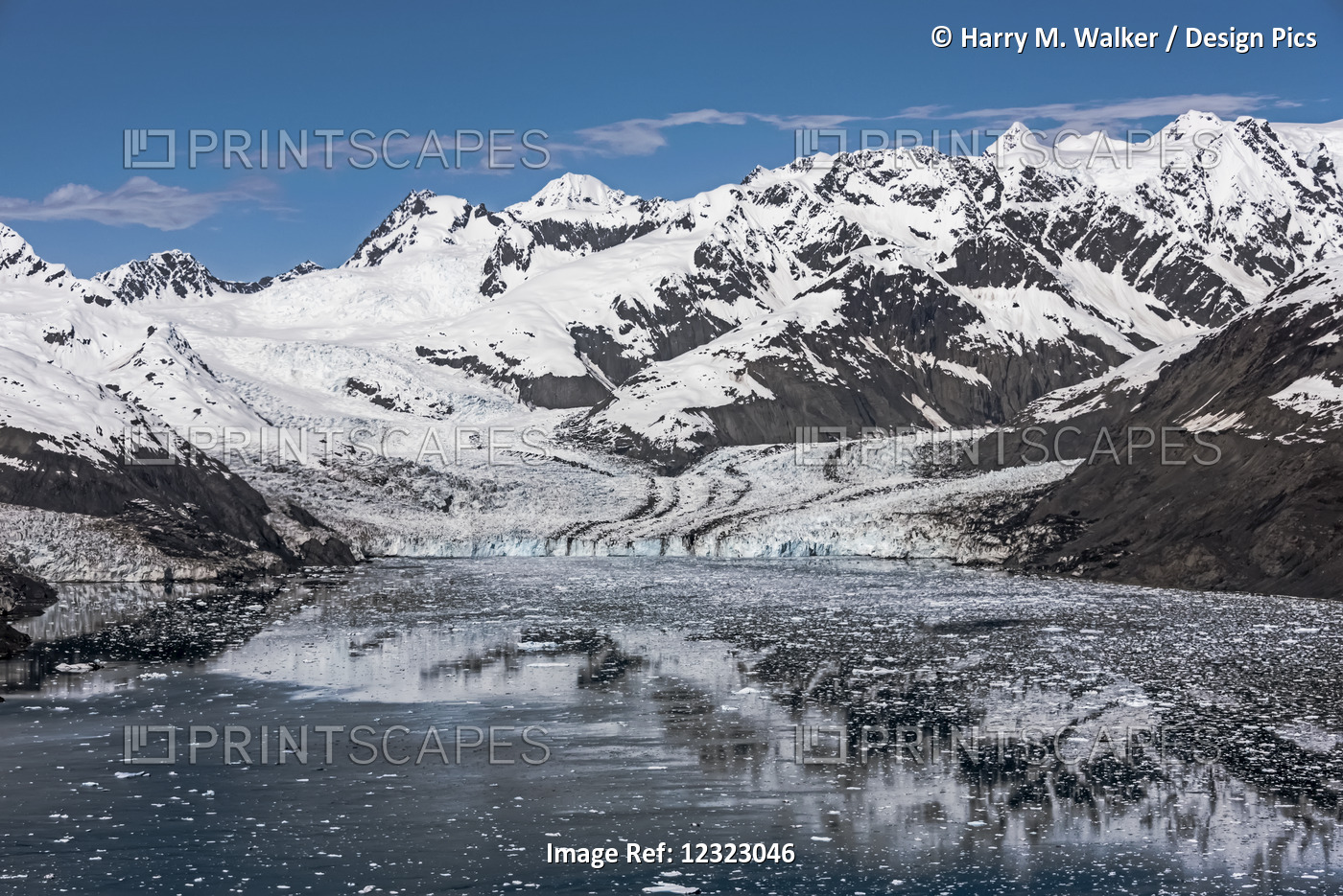 Aerial View Of Main Branch Columbia Glacier, Prince William Sound, ...