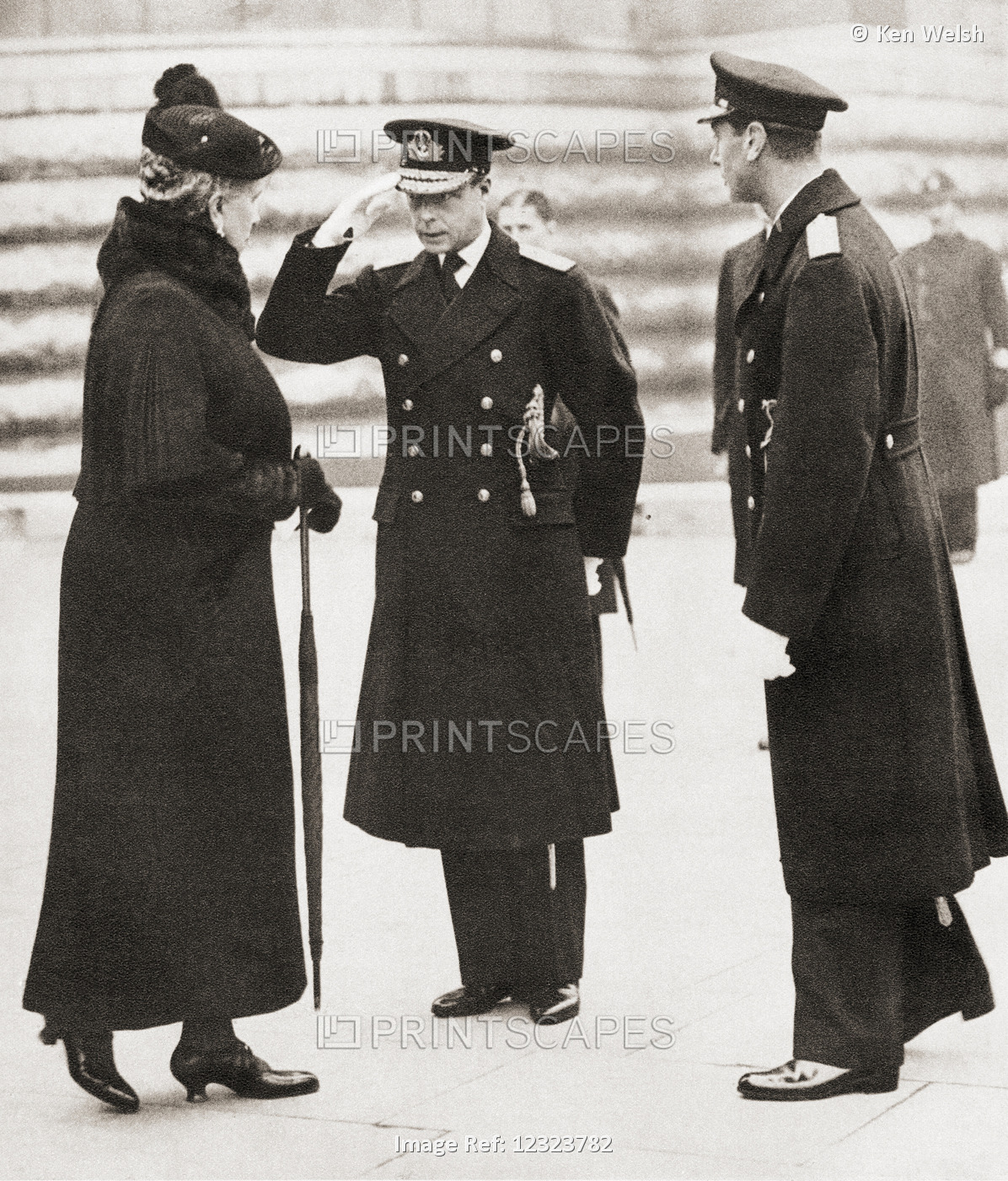 Armistice Day, 1936.  King Edward Viii, Centre, Greets His Mother Mary Of Teck, ...
