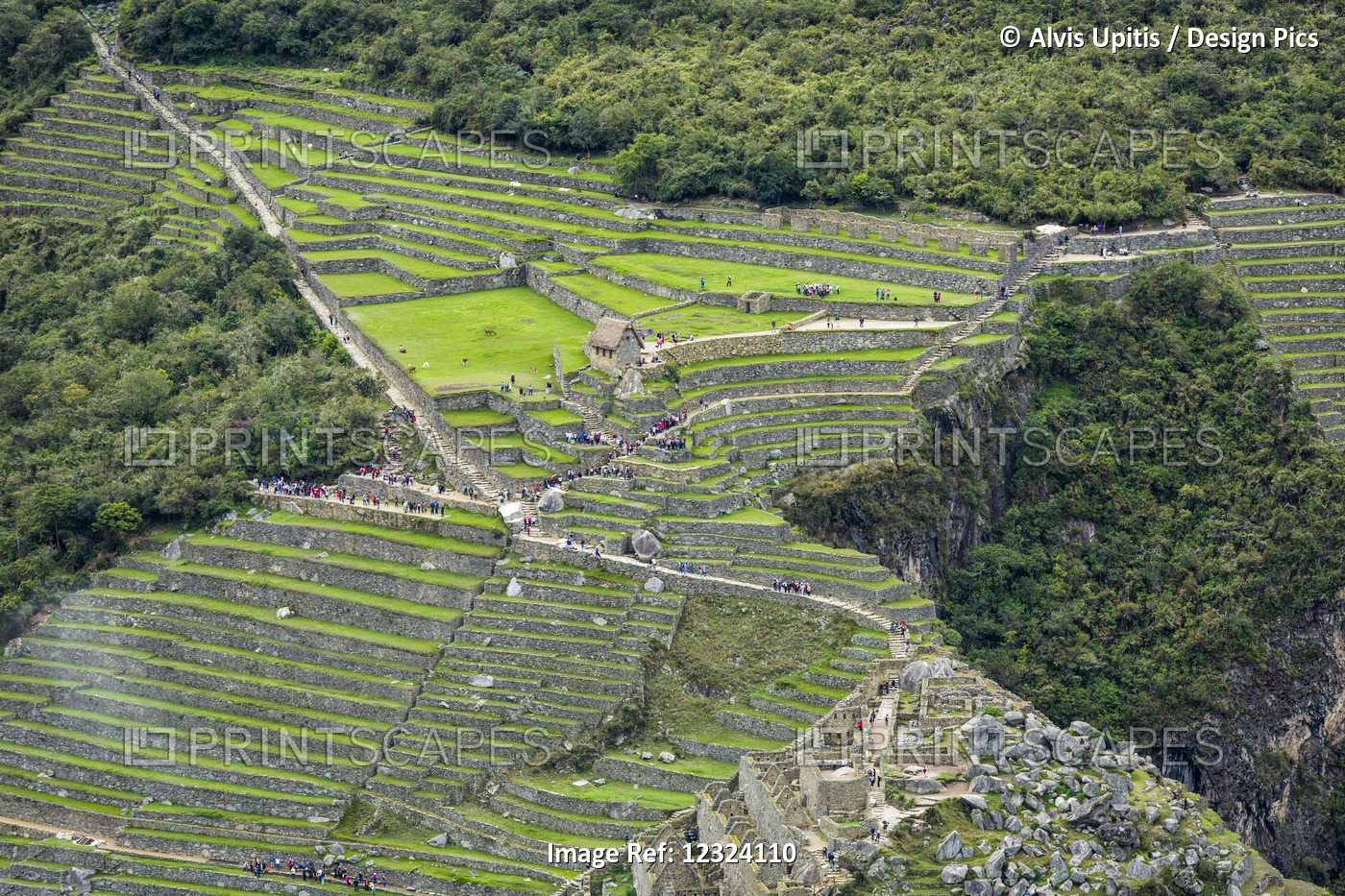 Aerial View Of Machu Picchu Citadel; Cusco Region, Peru