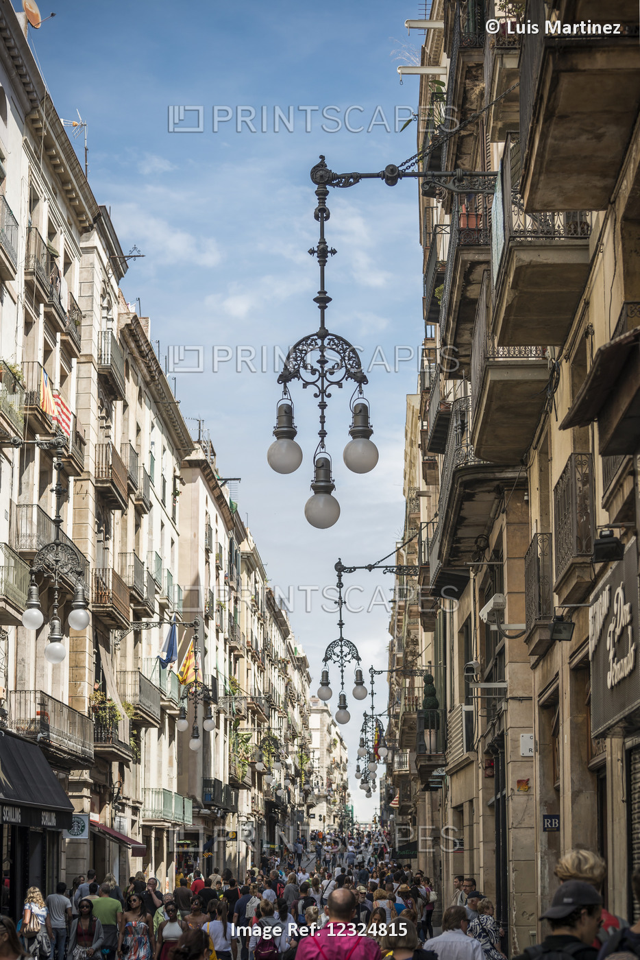Barcelona's Downtown In Summer Is Always Crowded With Tourists; Barcelona, ...