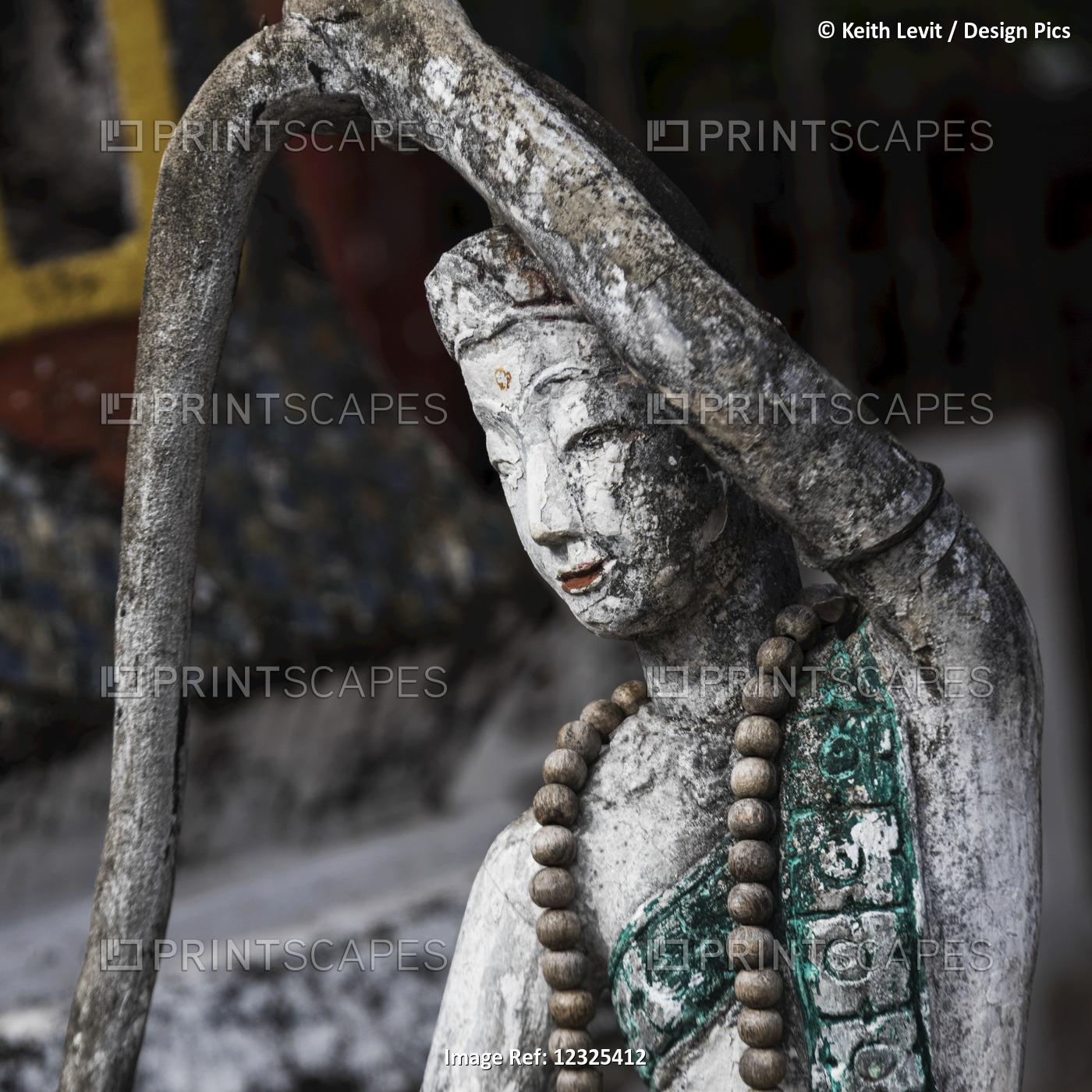Worn And Weathered Buddhist Sculpture; Luang Prabang, Luang Prabang Province, ...