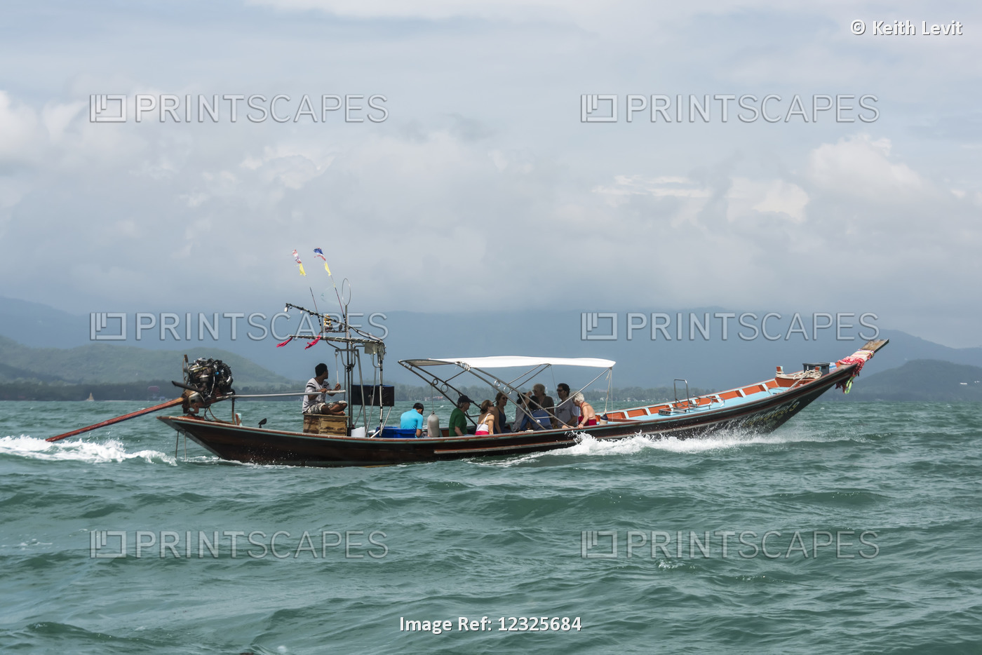 A Traditional Boat Carries Passengers Across The Gulf Of Thailand; Ko Samui, ...