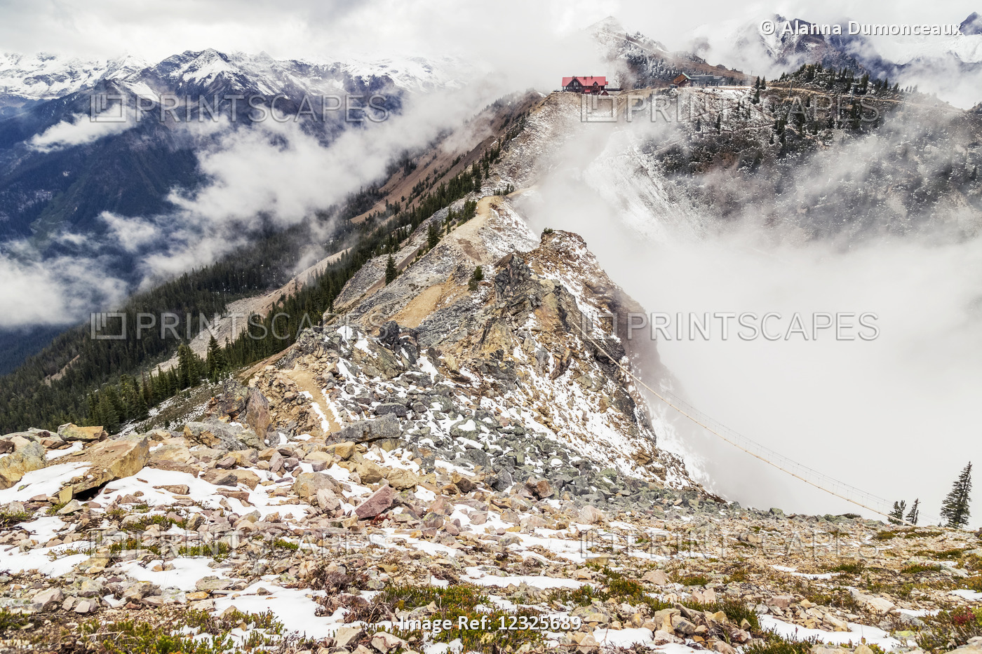 At The Summit Of The Hiking Trail On Kicking Horse Mountain, The Gondola And ...