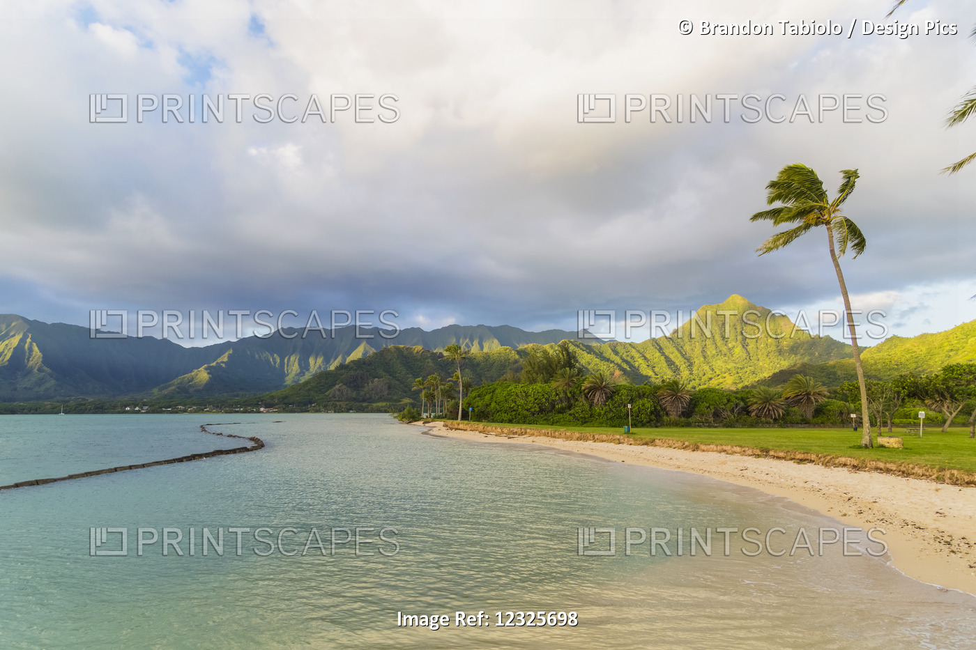 Kualoa Beach Park In East Oahu At Sunrise; Kualoa, Oahu, Hawaii, United States ...