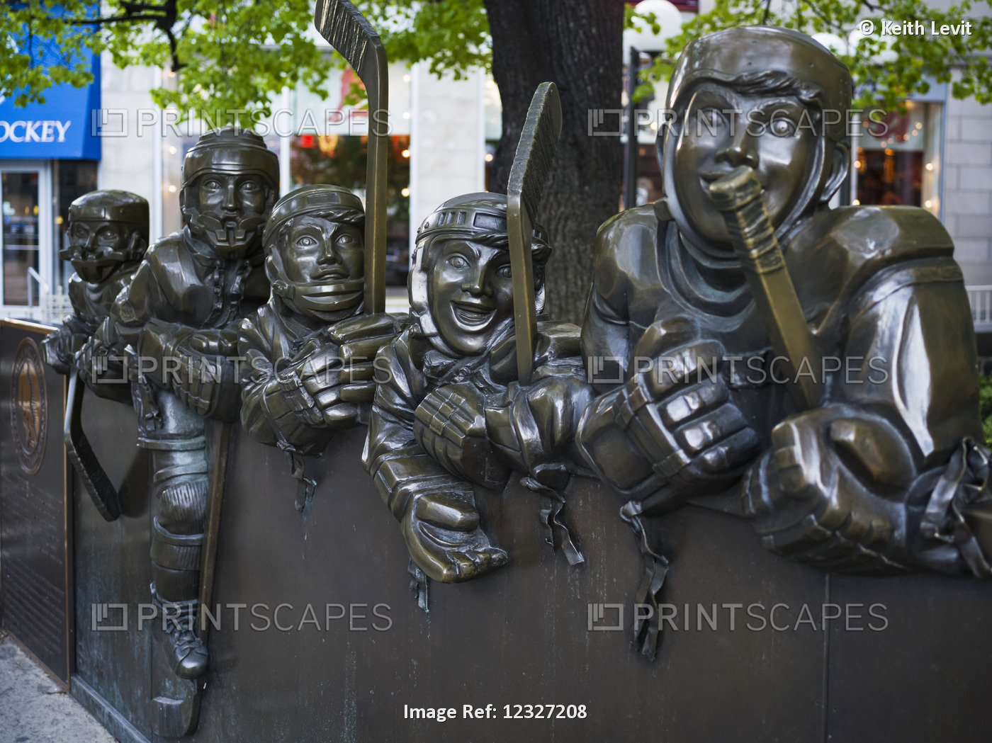 Sculpture Of Hockey Players Outside The Hockey Hall Of Fame; Toronto, Ontario, ...