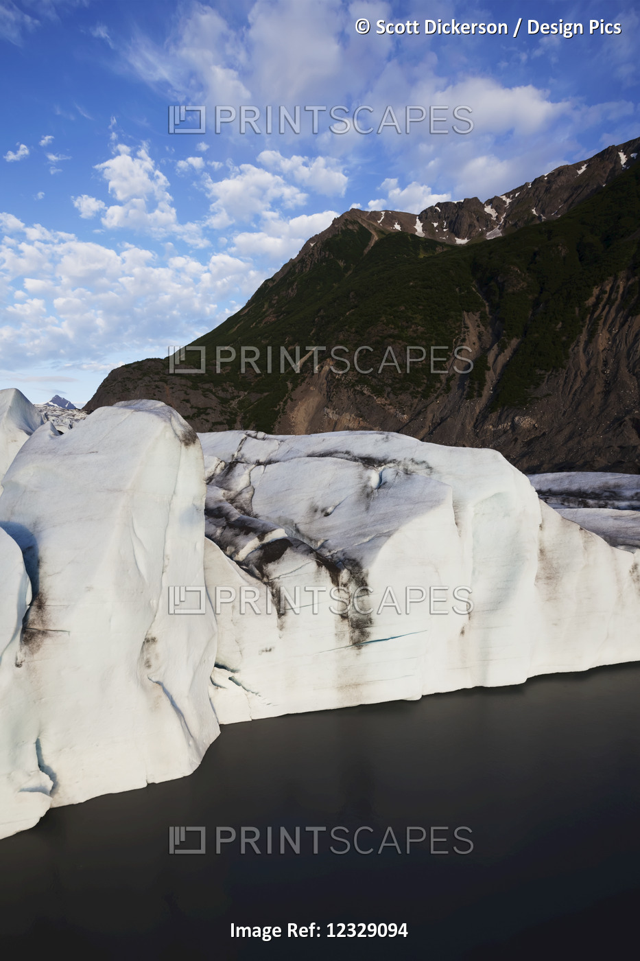 Frozen Cliffs Of Ice And Snow Along The Coastline Of Kachemak Bay State Park; ...
