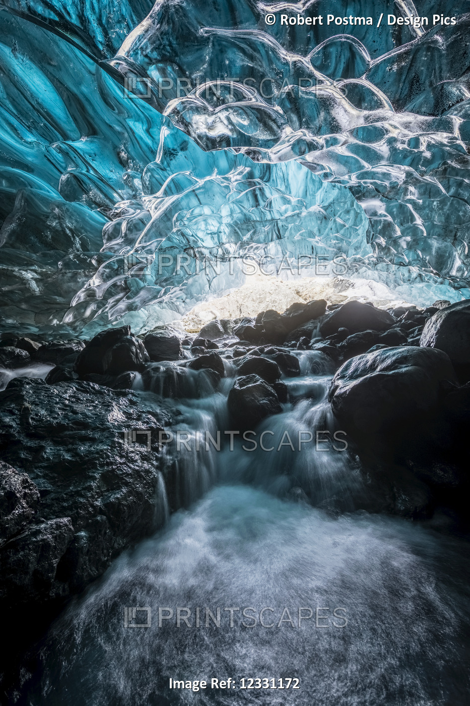 Ice Cave In Vatnajokull Glacier, South Iceland; Iceland