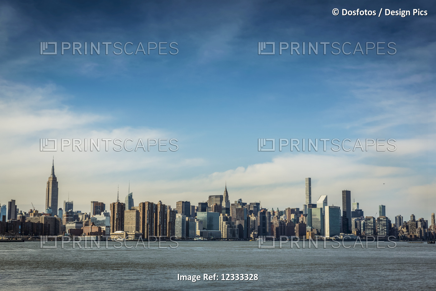Manhattan skyline seen from Brooklyn; Brooklyn, New York, United States of ...