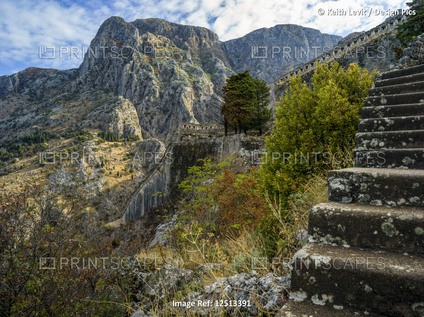Steps leading up to Kotor Fortress; Kotor, Kotor Municipality, Montenegro