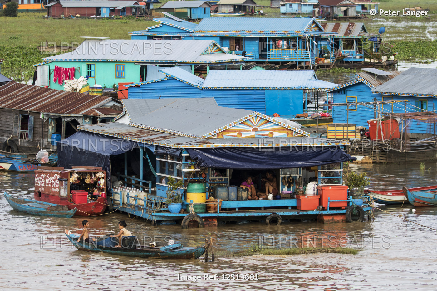 Floating village in the Tonle Sap; Siem Reap, Cambodia