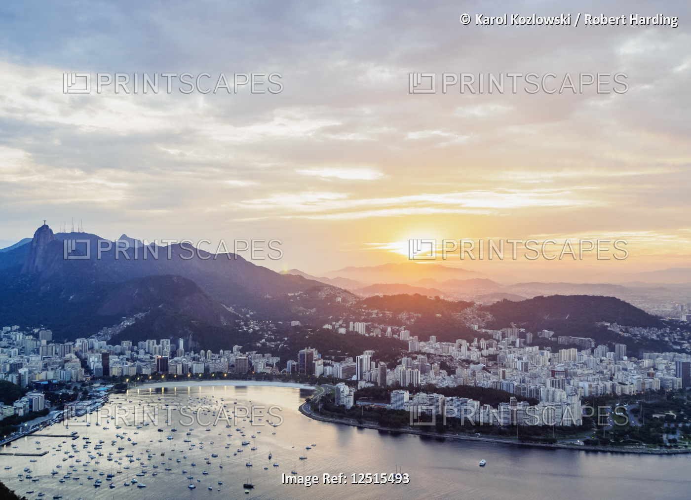 Skyline from the Sugarloaf Mountain at sunset, Rio de Janeiro, Brazil