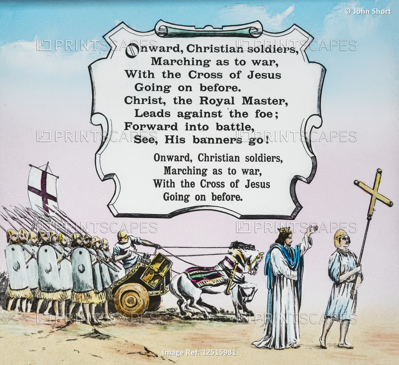 A magic lantern slide circa 1900. Religious slides . Slide projecting the words ...