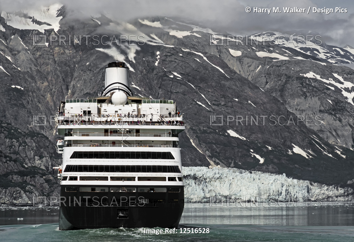 Holland America cruise ship in front of Margerie Glacier, Tarr Inlet, Glacier ...