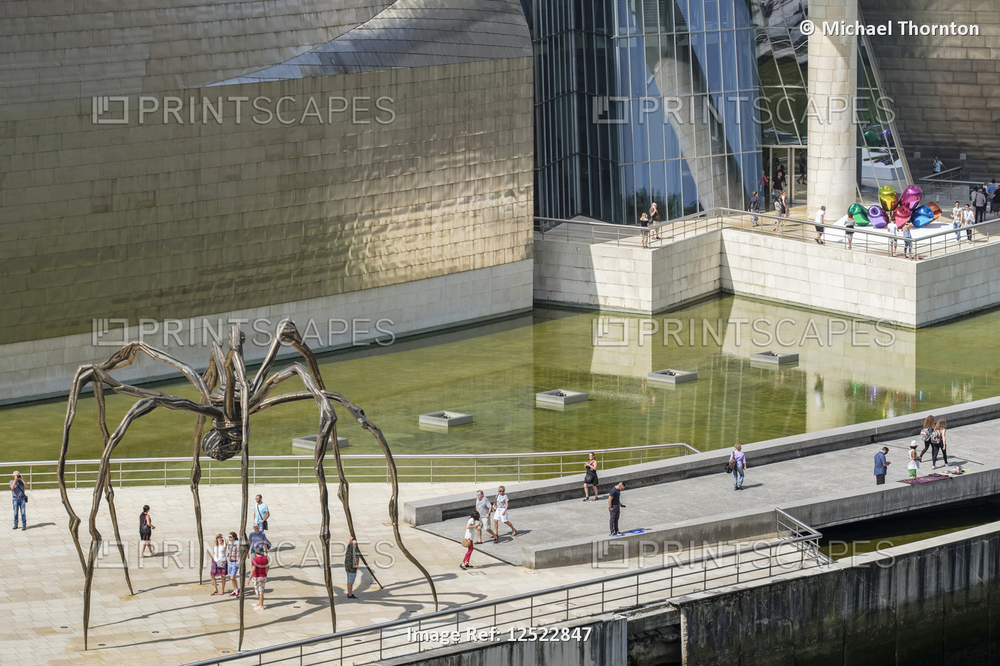 'Maman', a giant spider sculpture by Louise Bourgeois, outside the Guggenheim ...