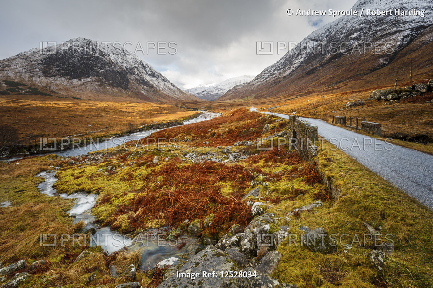 Winter in Glen Etive, the Highlands Region, Scotland, United Kingdom, Europe