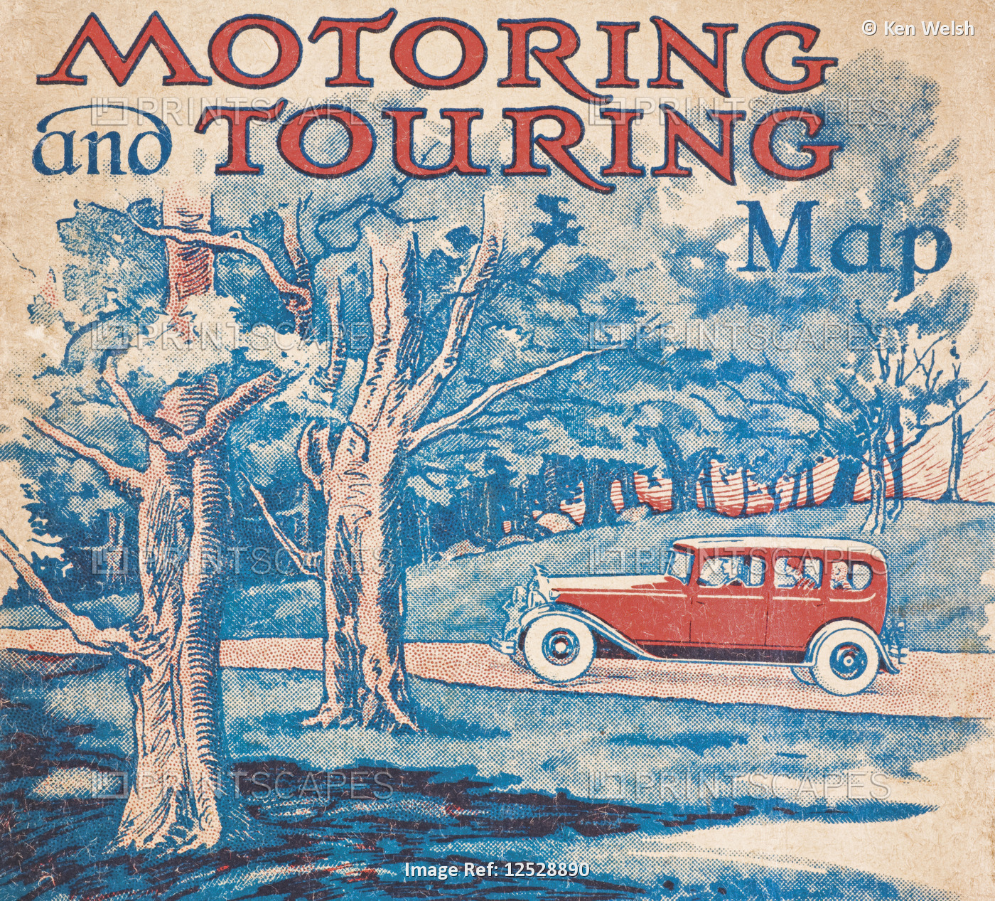 Cover of an English 1920's touring map.