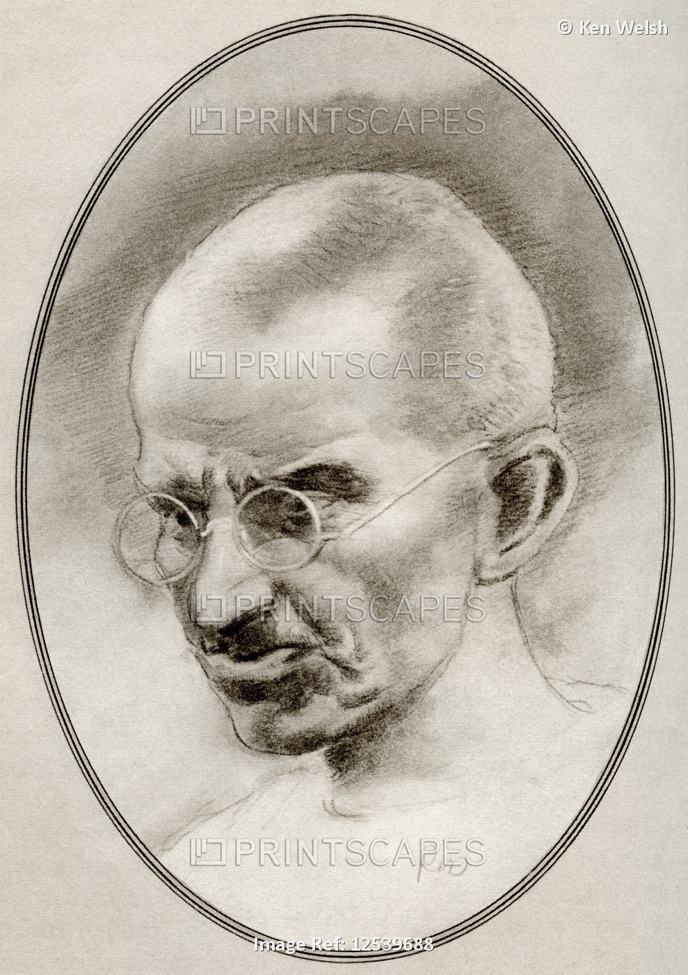 Mohandas Karamchand Gandhi, 1869 - 1948.   Indian activist, the leader of the ...