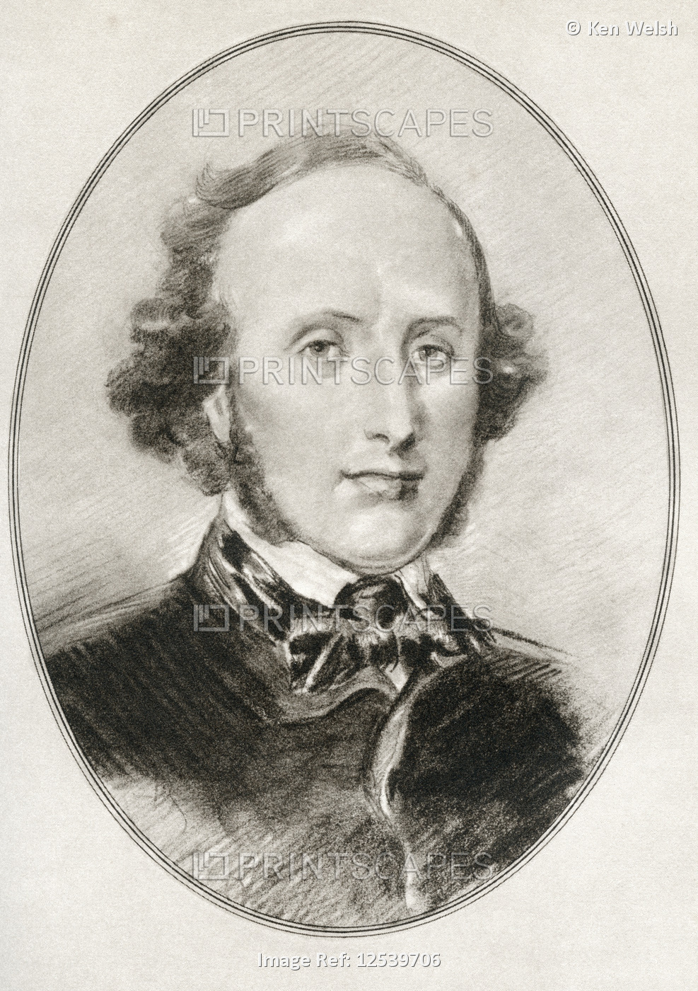 Jakob Ludwig Felix Mendelssohn Bartholdy, 1809 -1847, born as Felix ...