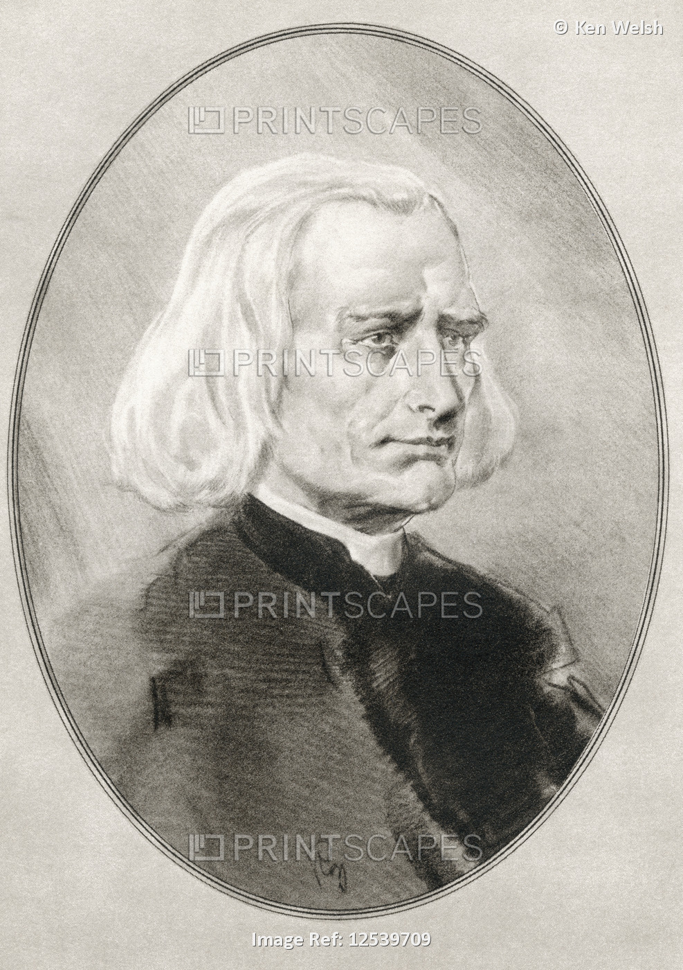 Franz Liszt, 1811 - 1886.  Hungarian composer, virtuoso pianist, conductor, ...