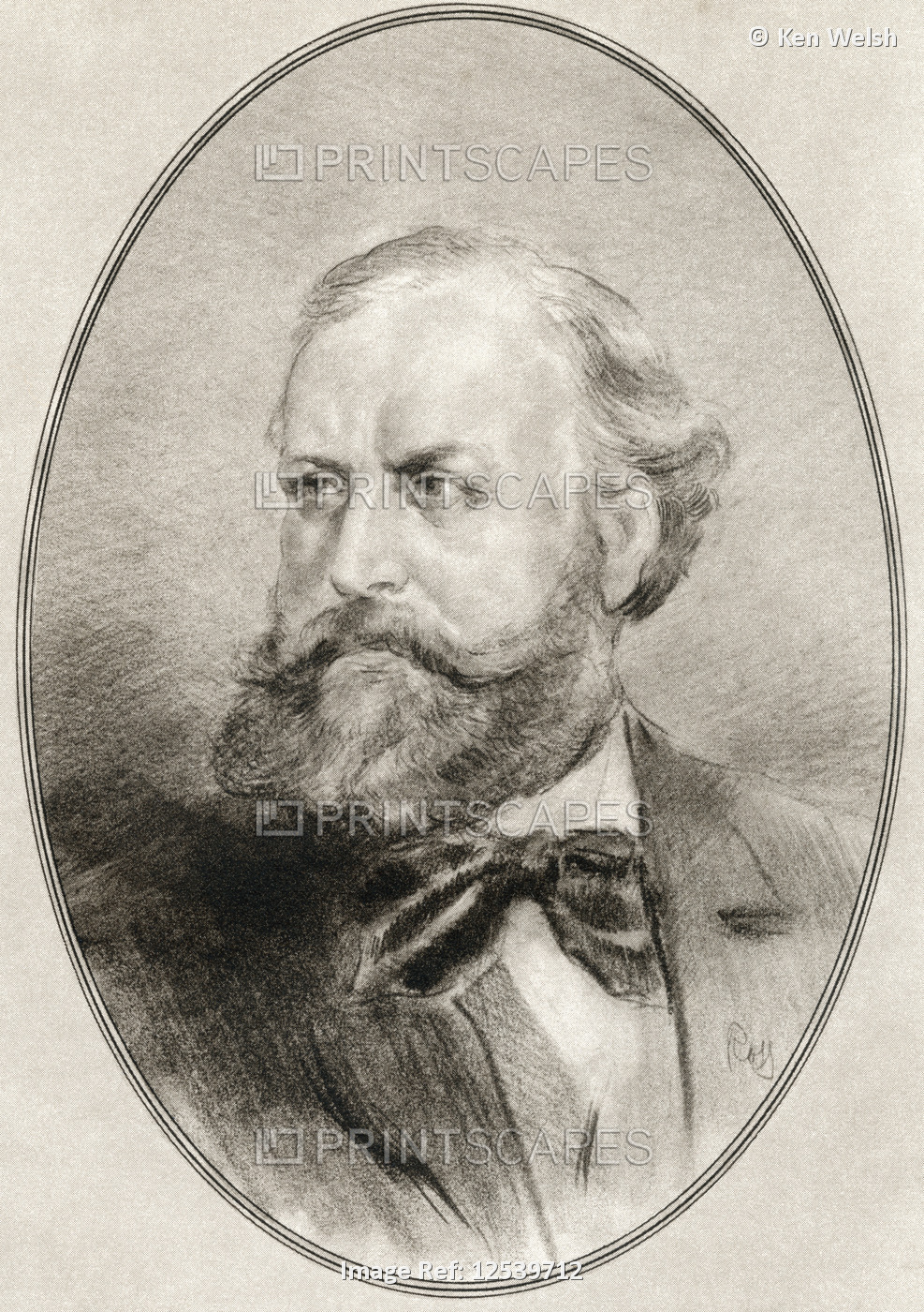 Charles-François Gounod, 1818 - 1893.  French composer.  Illustration by Gordon ...