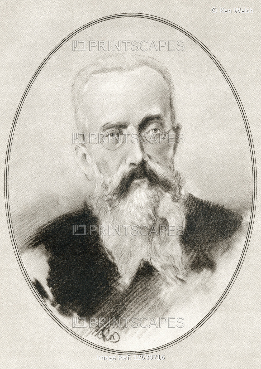 Nikolai Andreyevich Rimsky-Korsakov, 1844 - 1908.  Russian composer, and a ...