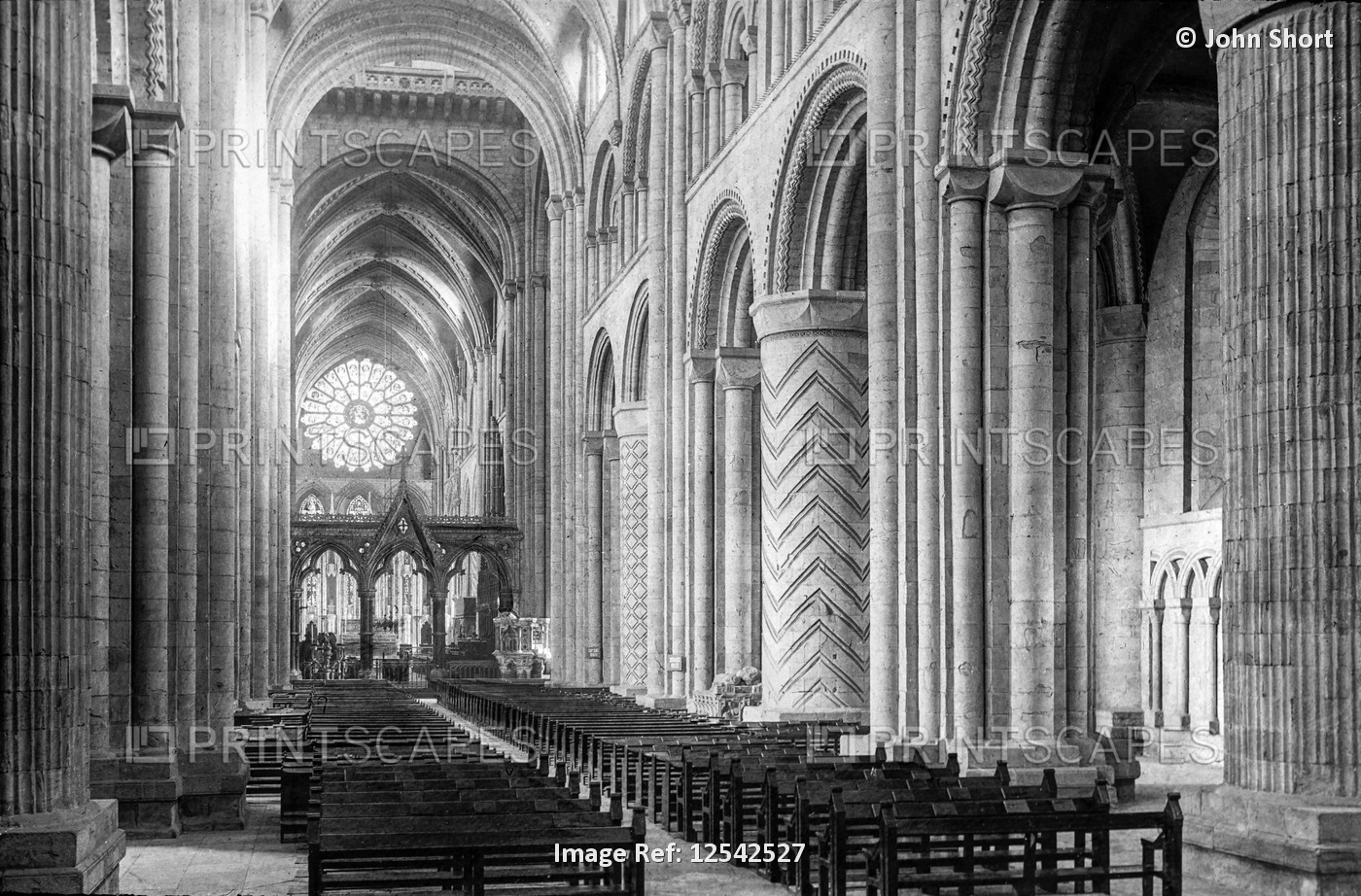 A magic lantern slide circa 1900. Religious slides . Durham cathedral nave ...